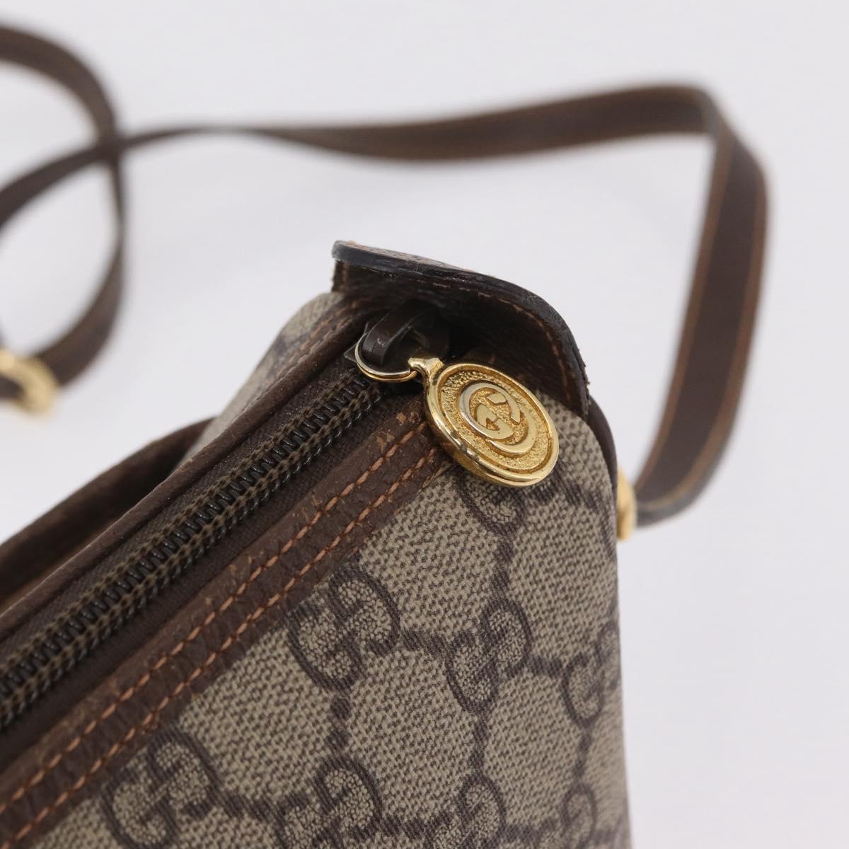 GUCCI GG Supreme Web Sherry Line Bag PVC Beige Gold 001 123 6177 Auth ka6578