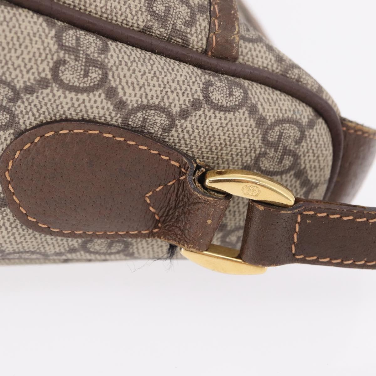 GUCCI GG Supreme Web Sherry Line Bag PVC Beige Gold 001 123 6177 Auth ka6578