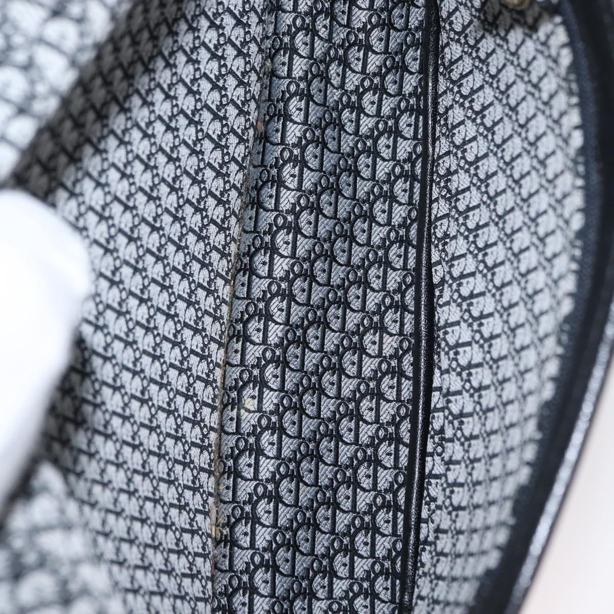 Christian Dior Chain Shoulder Bag Leather Black Gold Auth ka658