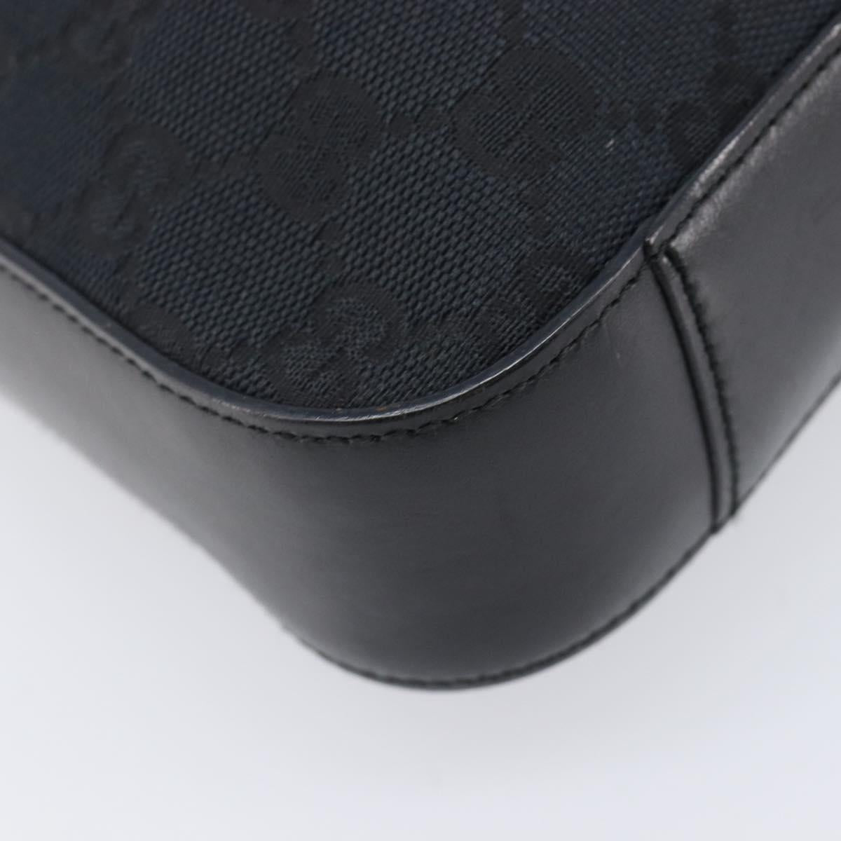 GUCCI GG Canvas Shoulder Bag Black Silver 001 3812 2123 Auth ka6584
