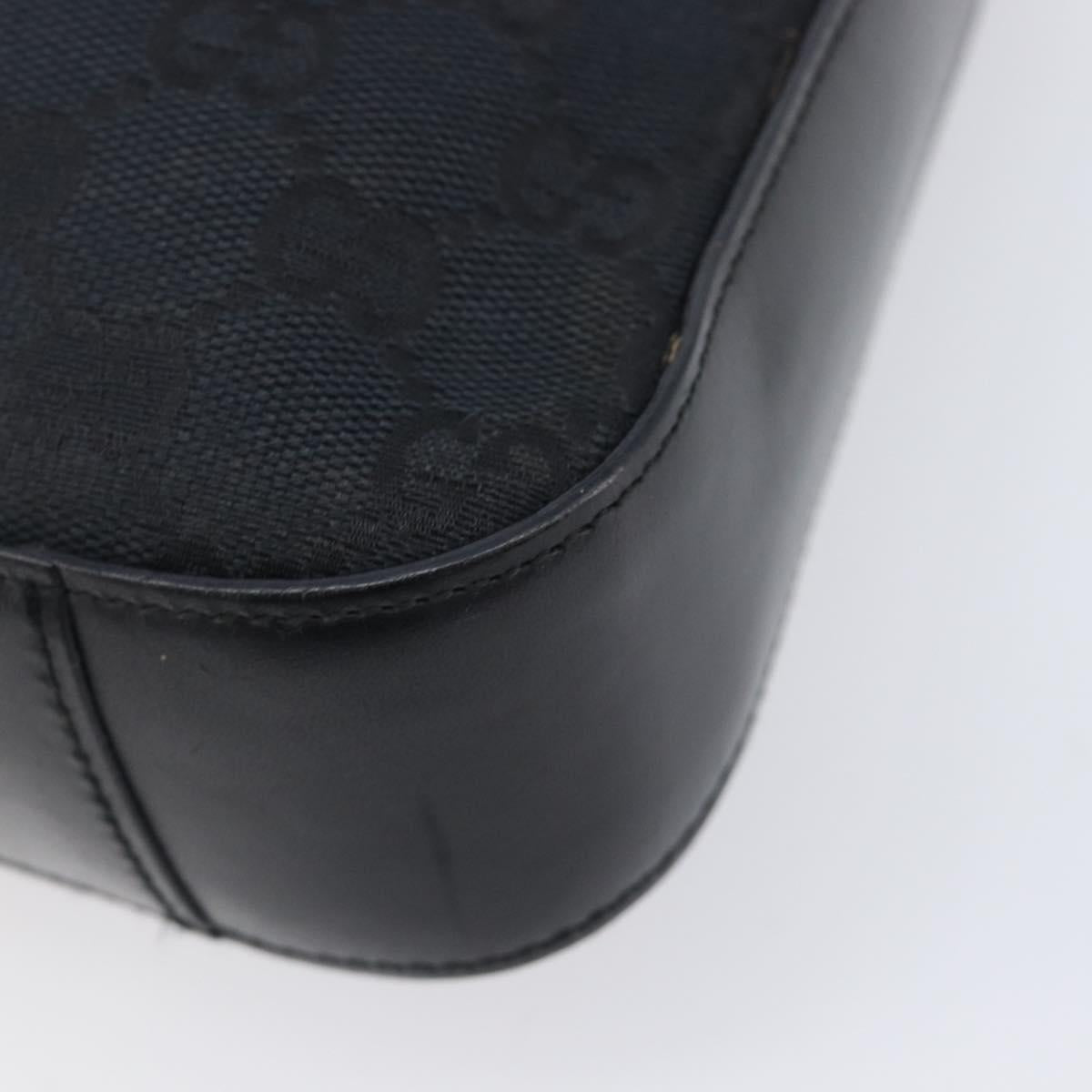 GUCCI GG Canvas Shoulder Bag Black Silver 001 3812 2123 Auth ka6584