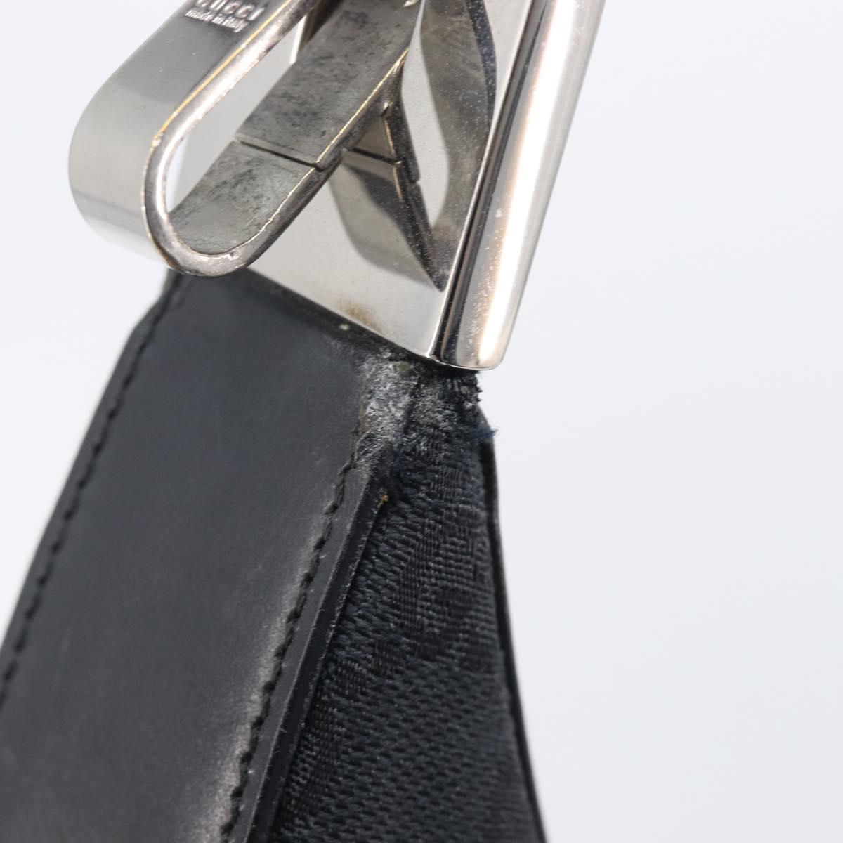 GUCCI GG Canvas Shoulder Bag Black Silver 001 3812 2123 Auth ka6584