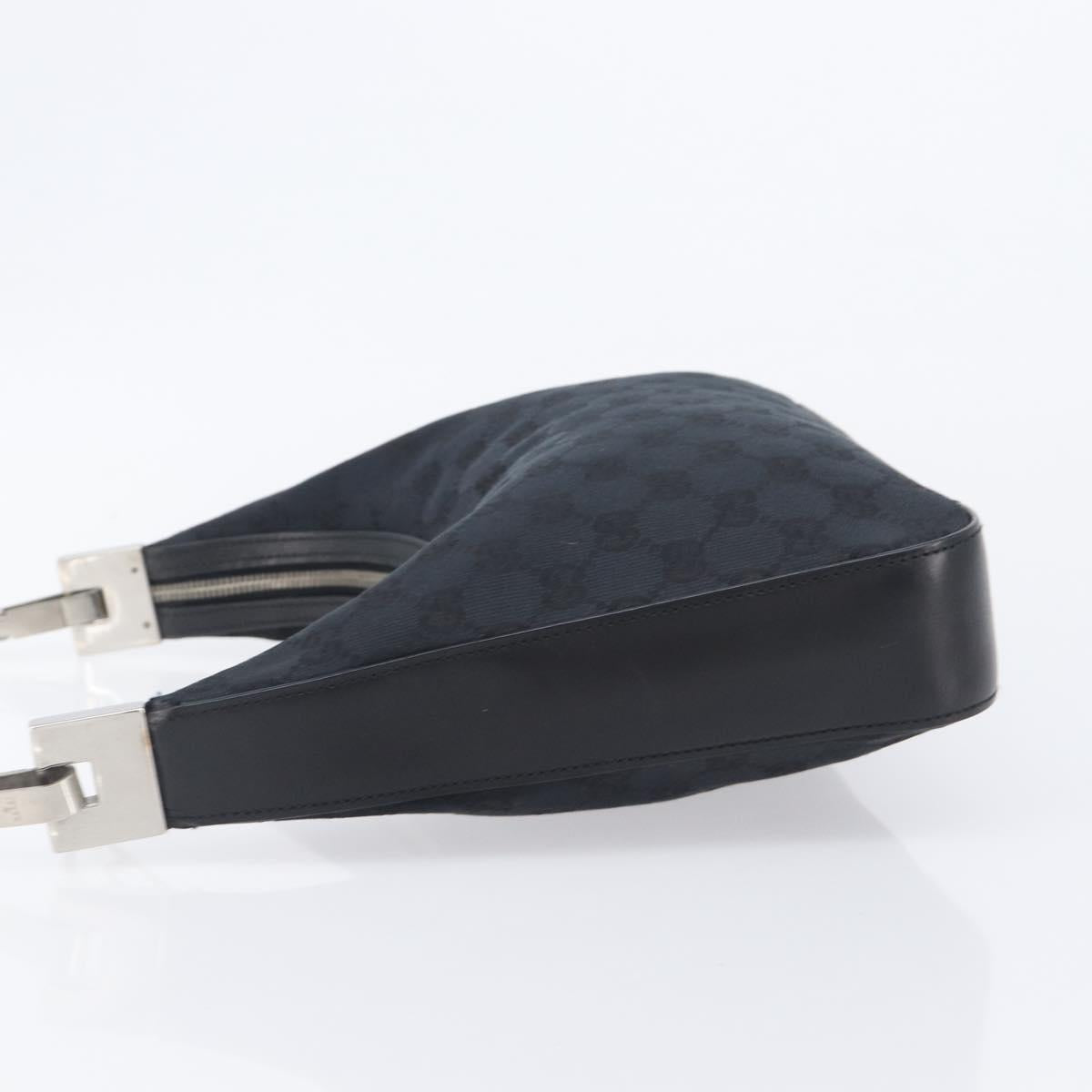GUCCI GG Canvas Shoulder Bag Black Silver 001 3812 2123 Auth ka6584