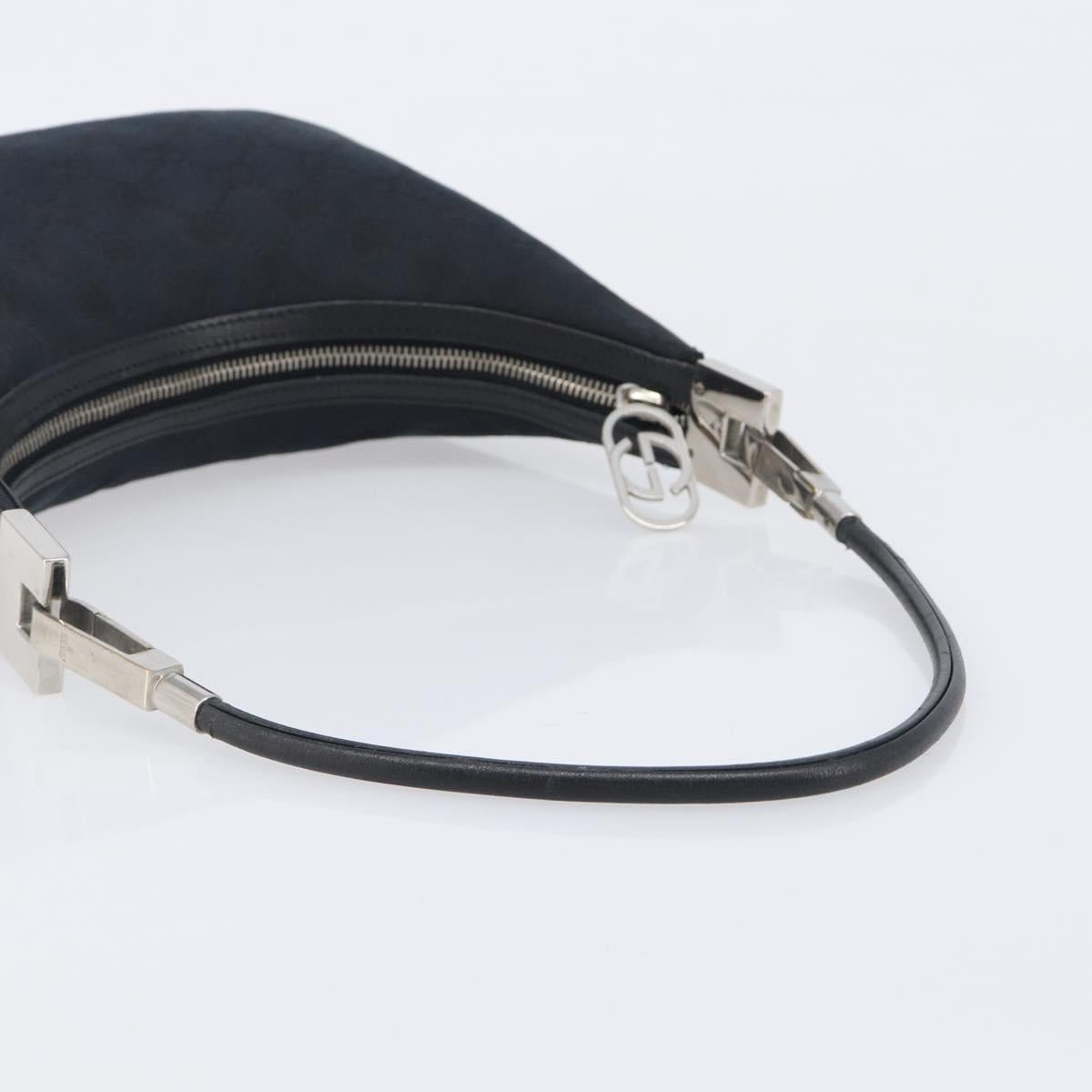 GUCCI GG Canvas Shoulder Bag Black Silver 001 3812 2123 Auth ka6584