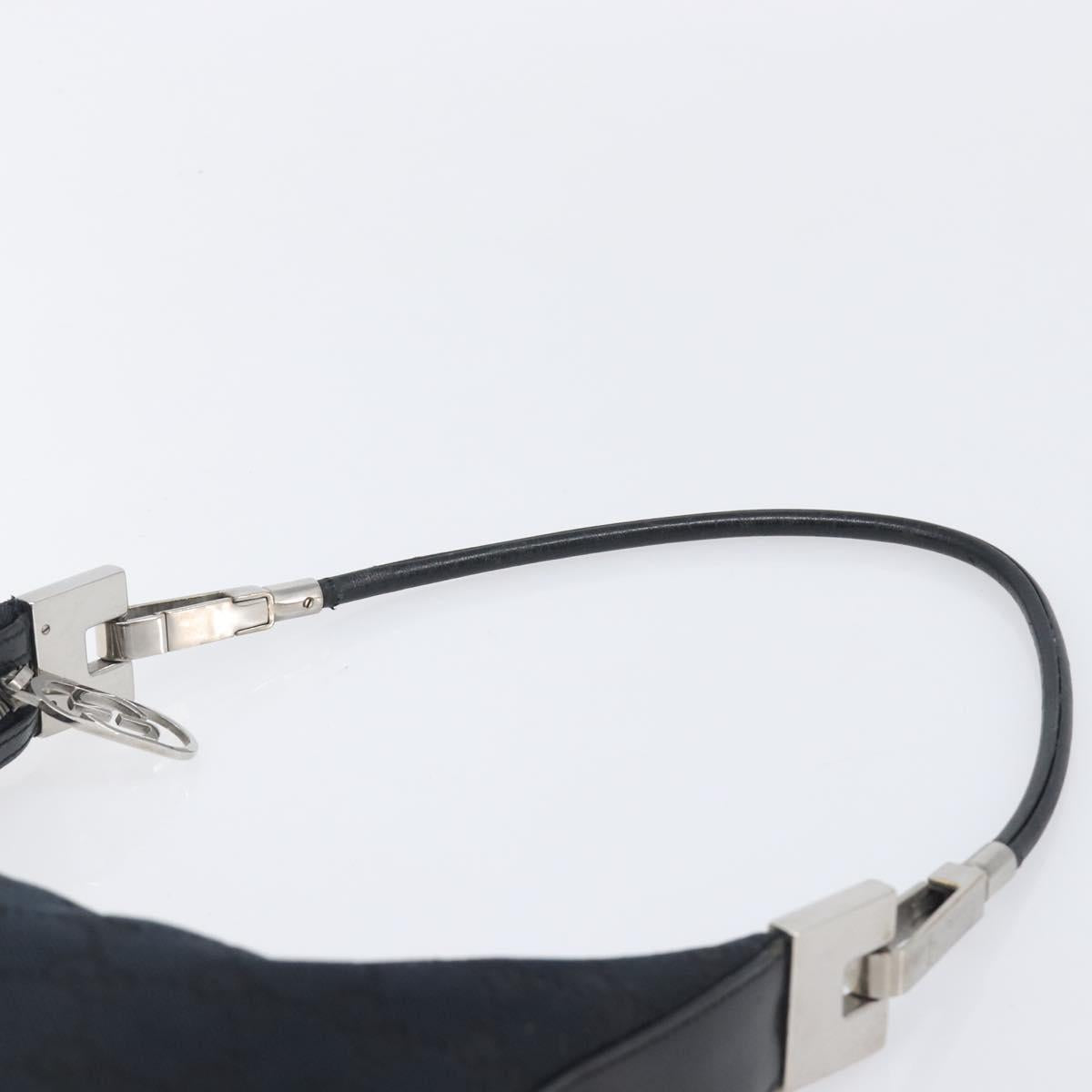 GUCCI GG Canvas Shoulder Bag Black Silver 001 3812 2123 Auth ka6584