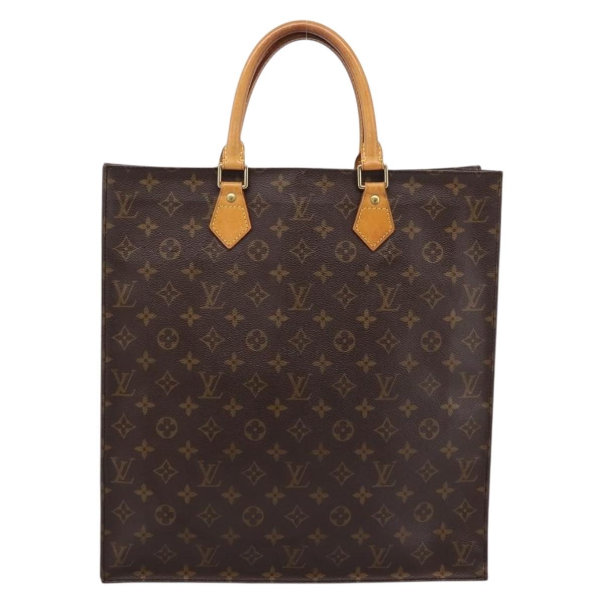 LOUIS VUITTON Monogram Sac Plat Hand Bag M51140 LV Auth ka6593