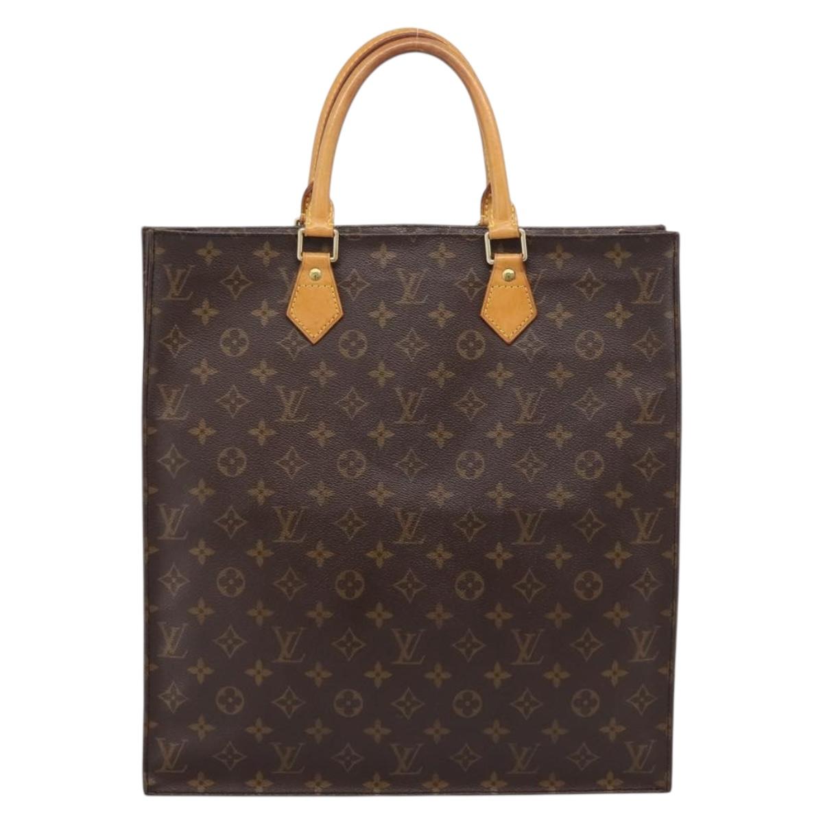 LOUIS VUITTON Monogram Sac Plat Hand Bag M51140 LV Auth ka6593
