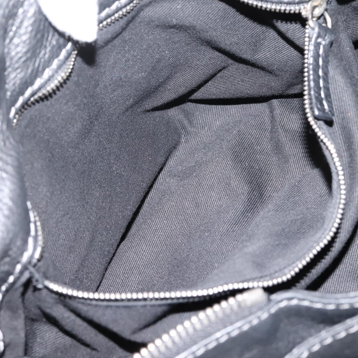 Chloe Paddington Hand Bag Leather Black Gold Auth ka6597V