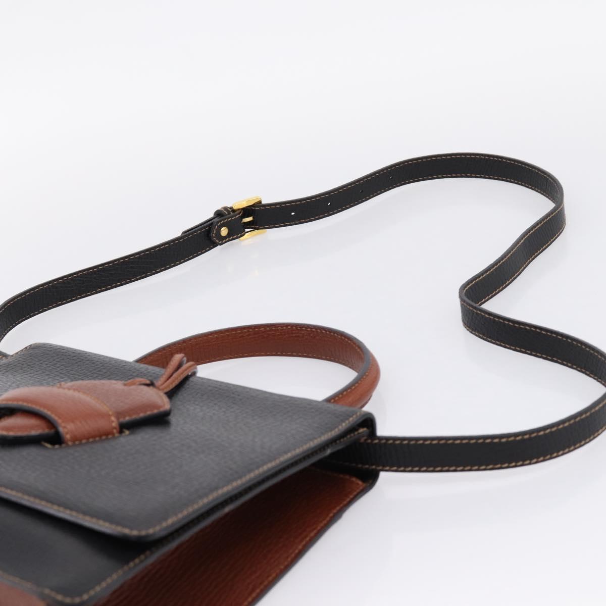 LOEWE Barcelona Hand Bag Leather 2way Black Auth ka6598V