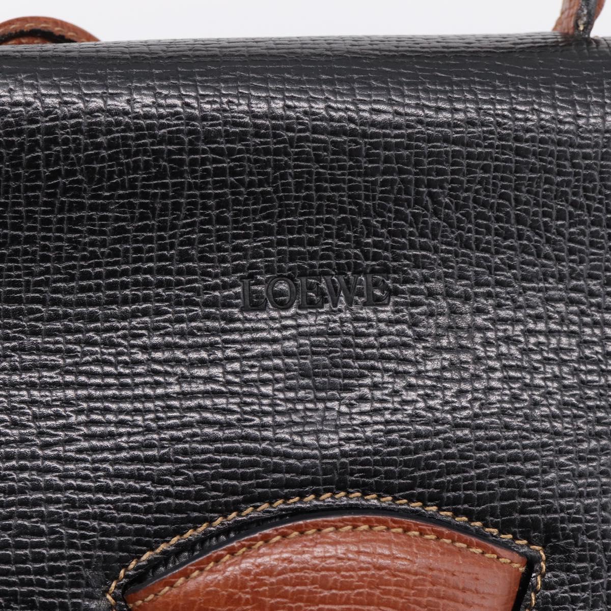 LOEWE Barcelona Hand Bag Leather 2way Black Auth ka6598V