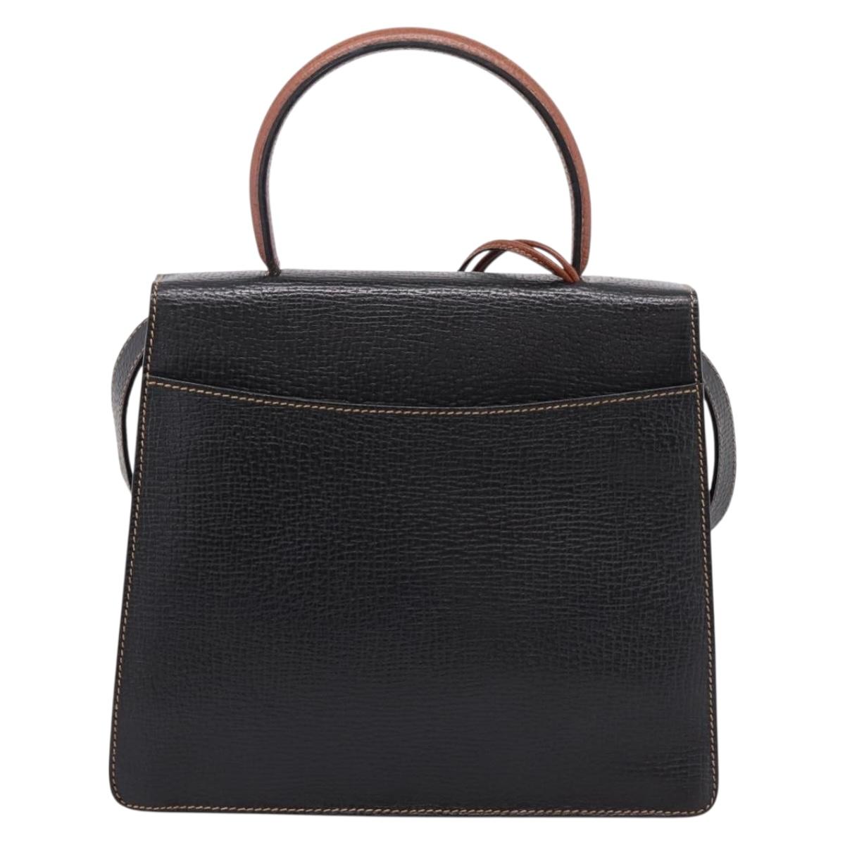 LOEWE Barcelona Hand Bag Leather 2way Black Auth ka6598V