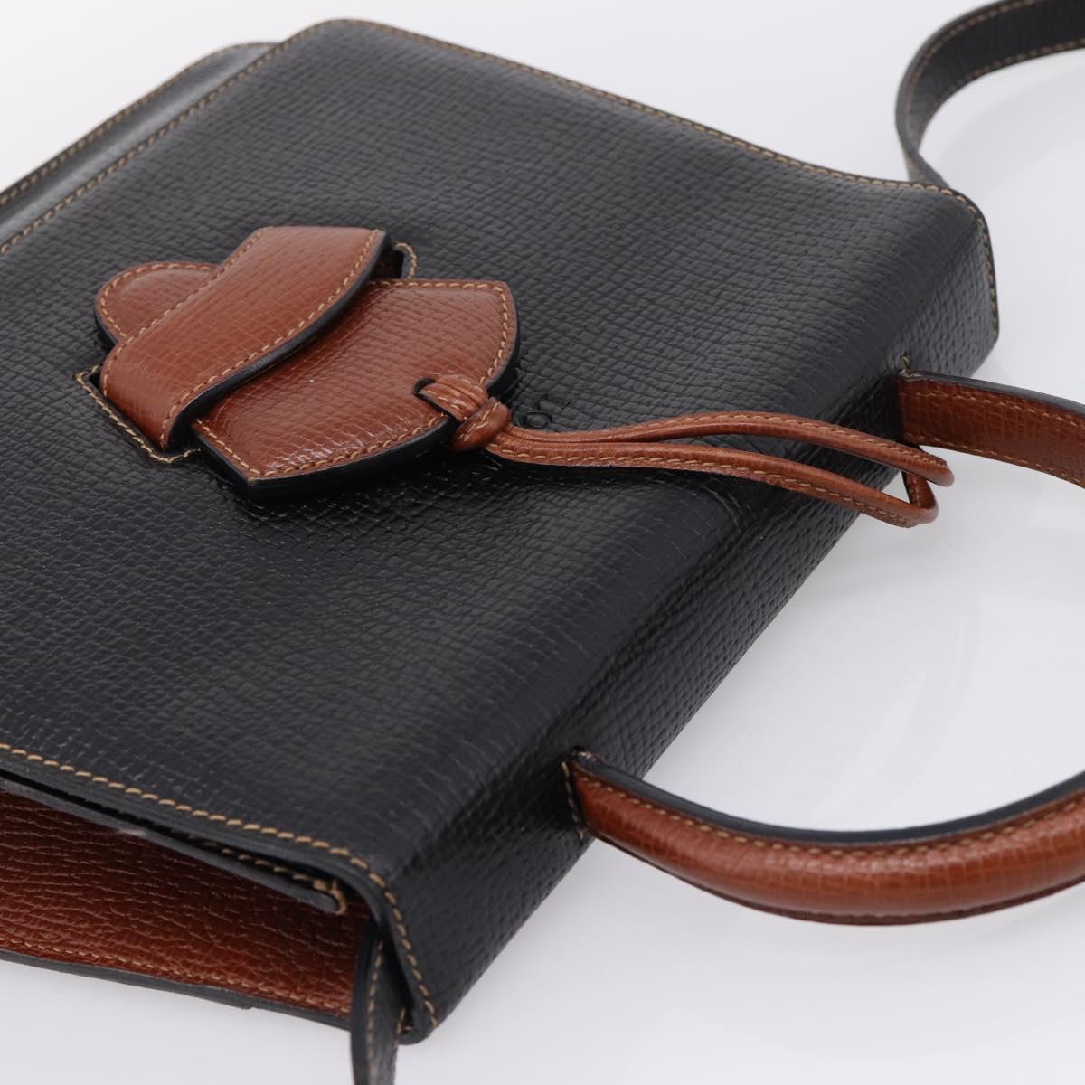 LOEWE Barcelona Hand Bag Leather 2way Black Auth ka6598V