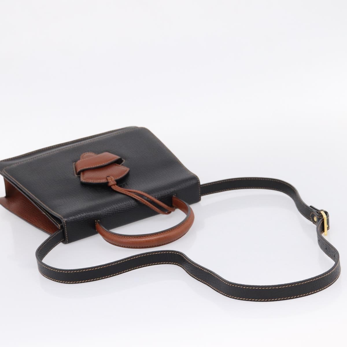 LOEWE Barcelona Hand Bag Leather 2way Black Auth ka6598V