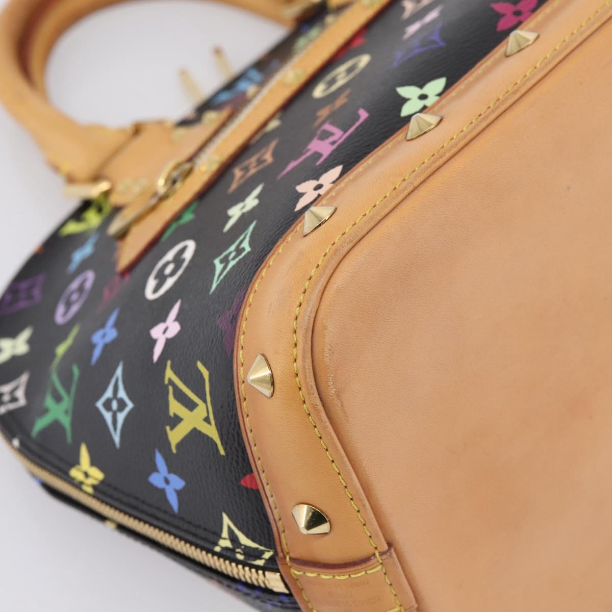 LOUIS VUITTON Monogram Multicolor Alma PM Hand Bag Black M40444 LV Auth ka6600V