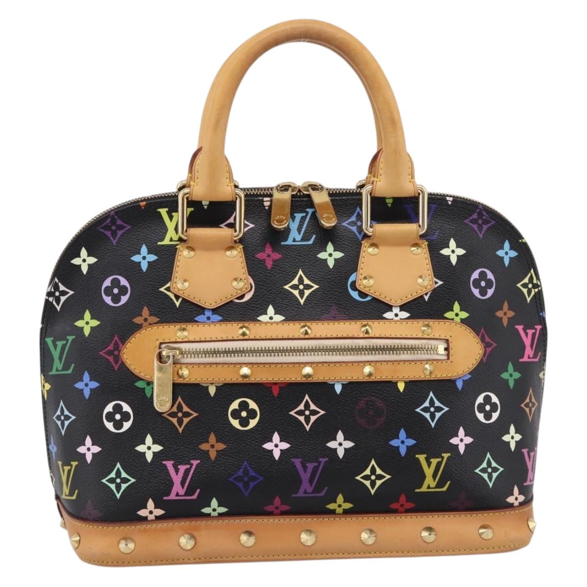 LOUIS VUITTON Monogram Multicolor Alma PM Hand Bag Black M40444 LV Auth ka6600V