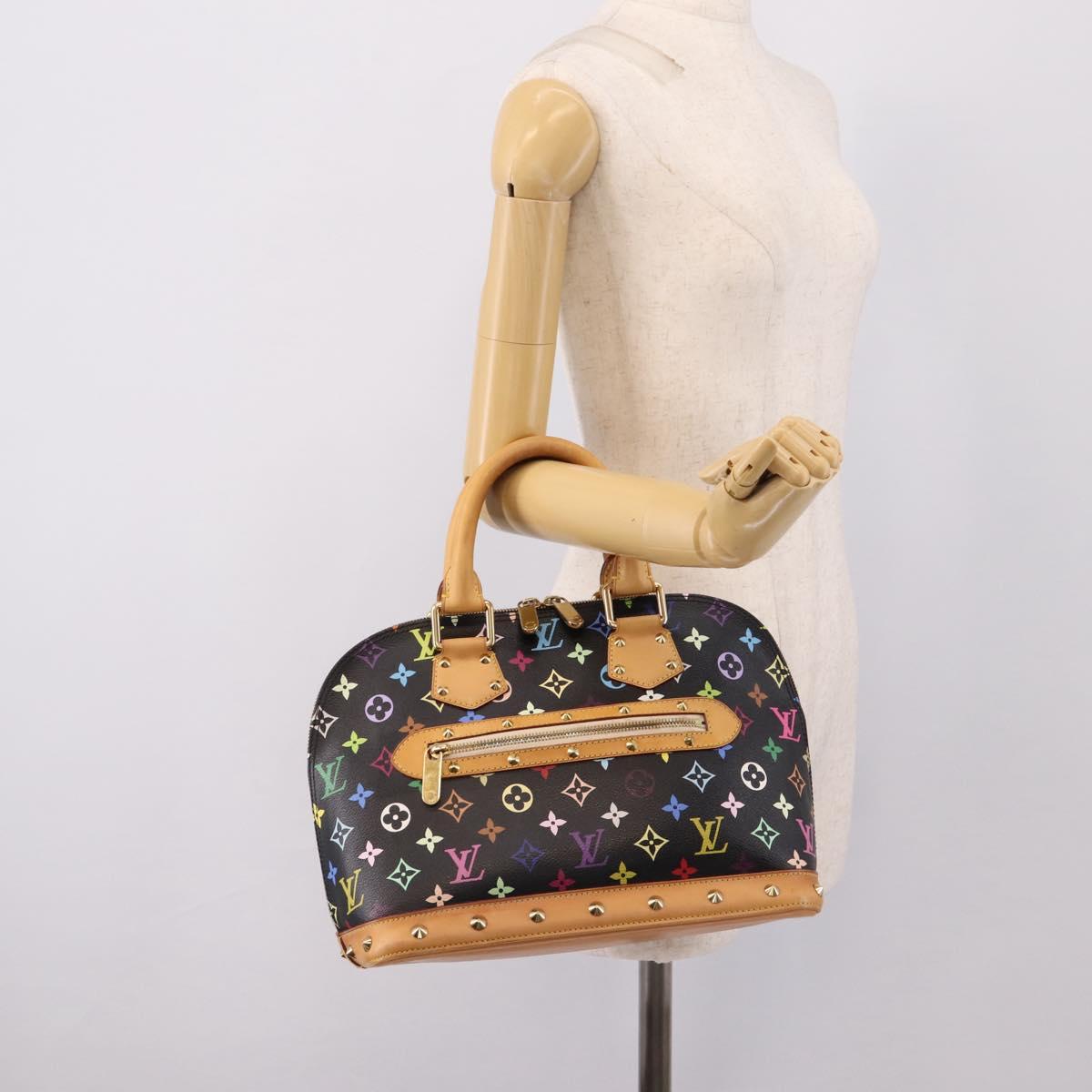 LOUIS VUITTON Monogram Multicolor Alma PM Hand Bag Black M40444 LV Auth ka6600V