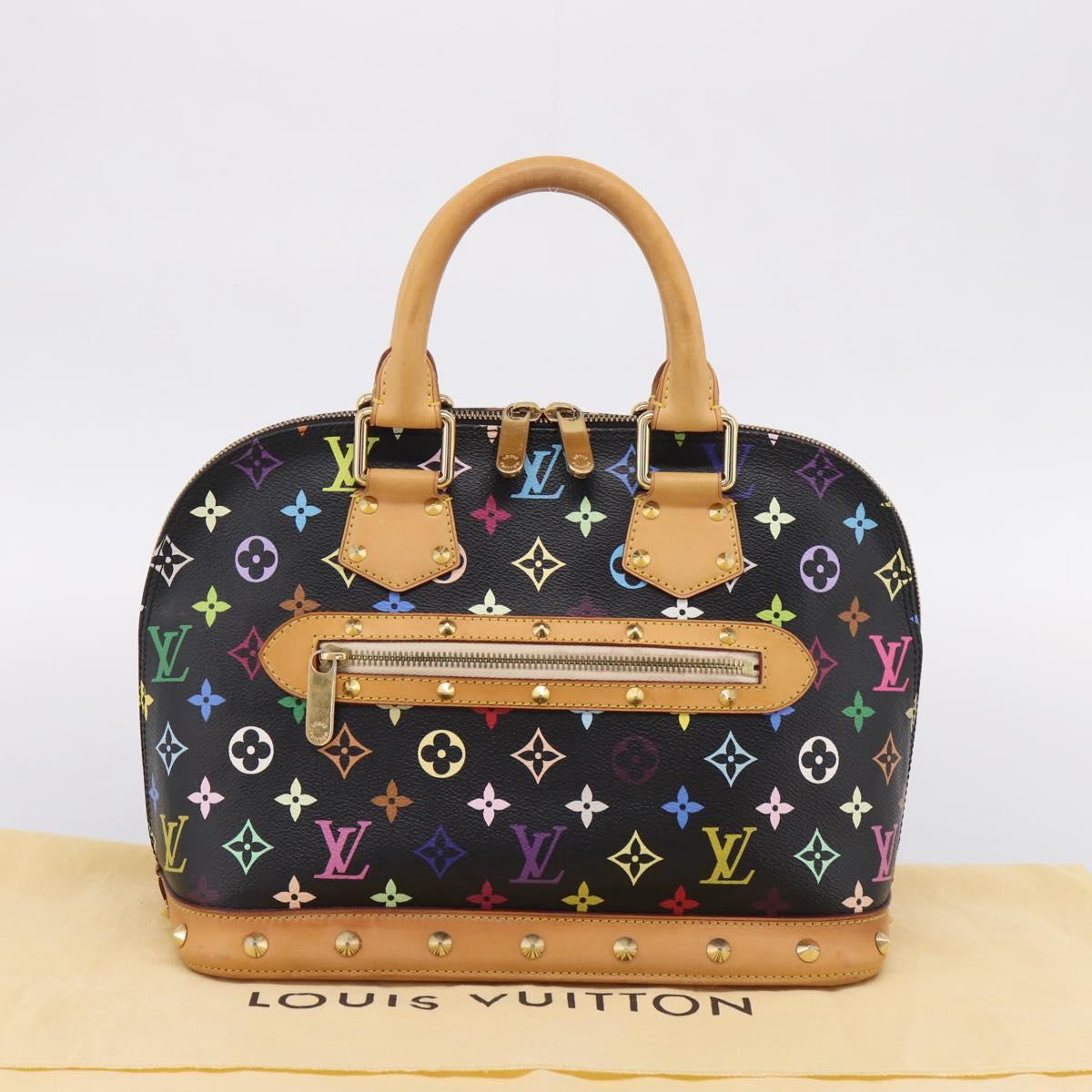 LOUIS VUITTON Monogram Multicolor Alma PM Hand Bag Black M40444 LV Auth ka6600V