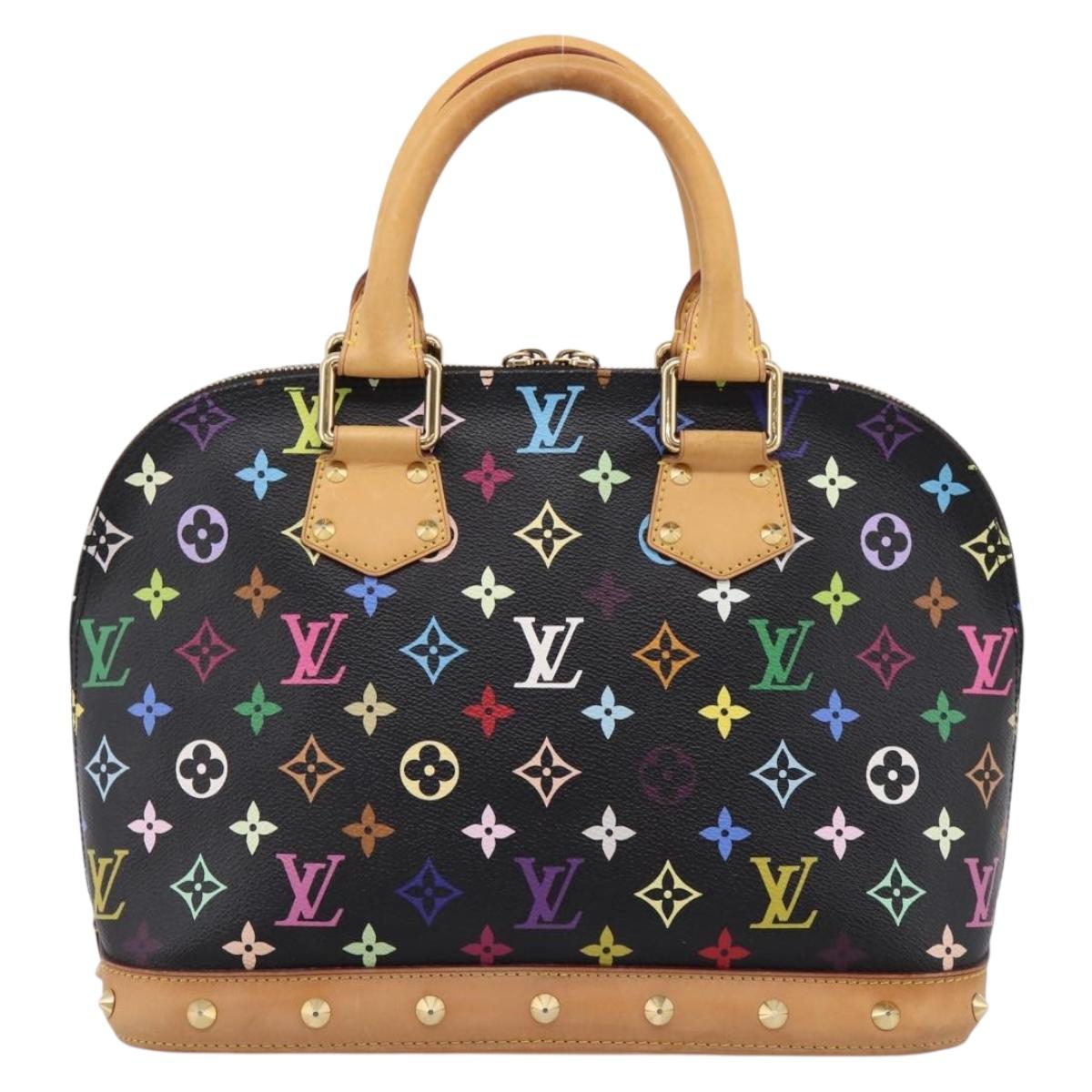 LOUIS VUITTON Monogram Multicolor Alma PM Hand Bag Black M40444 LV Auth ka6600V