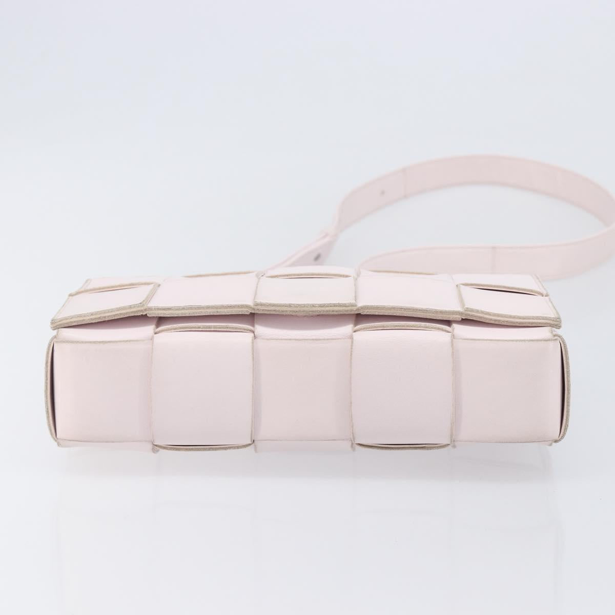 Bottega Veneta MAXI INTRECCIATO cassette Shoulder Bag Pink Silver Auth ka6605V