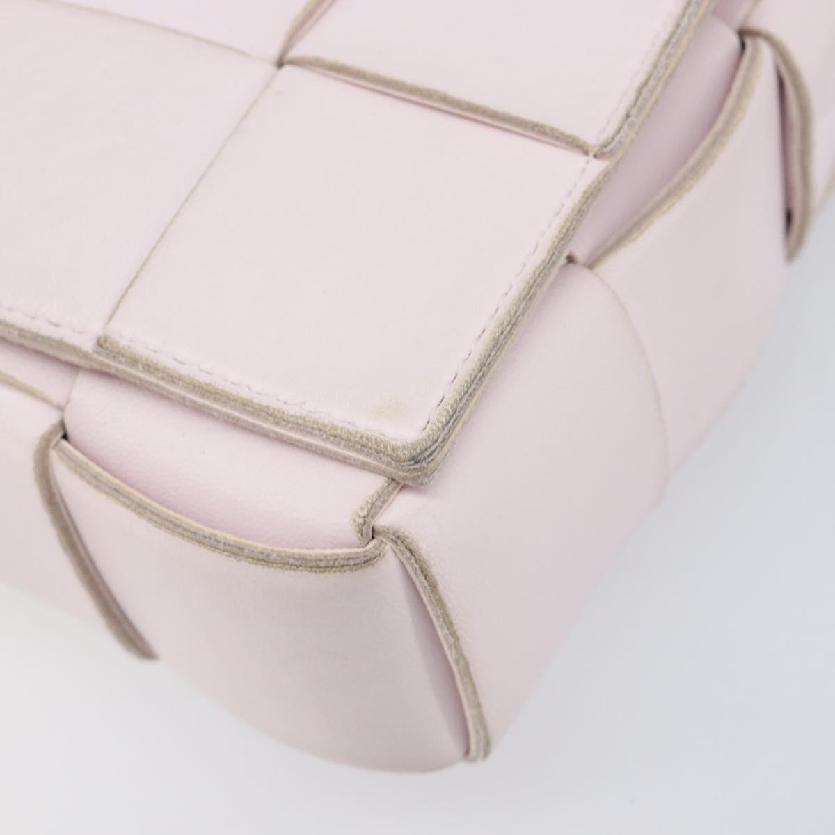 Bottega Veneta MAXI INTRECCIATO cassette Shoulder Bag Pink Silver Auth ka6605V