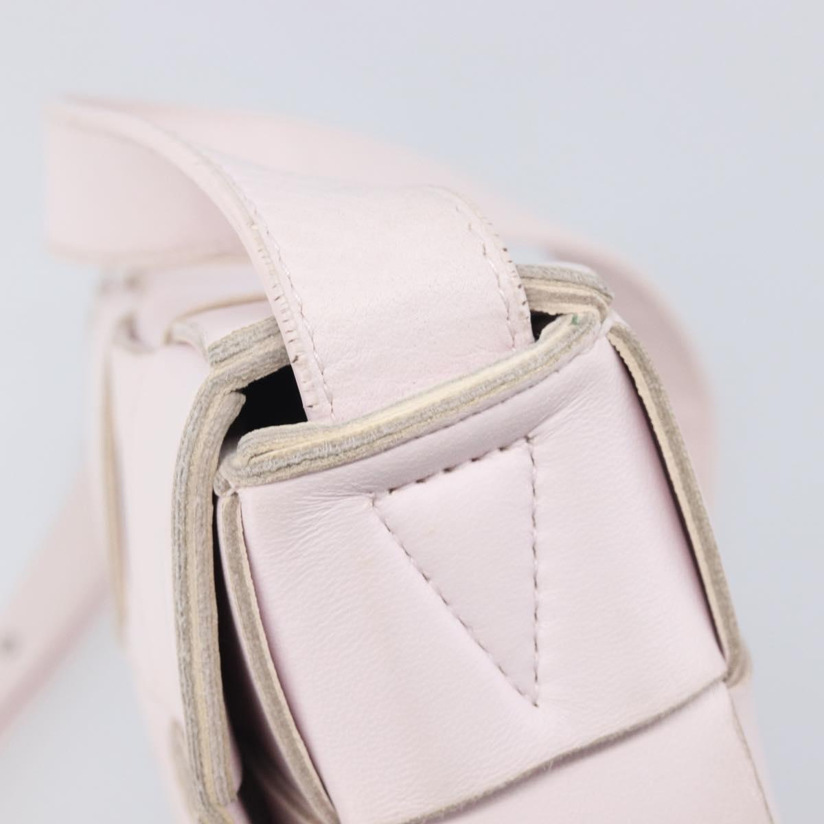 Bottega Veneta MAXI INTRECCIATO cassette Shoulder Bag Pink Silver Auth ka6605V