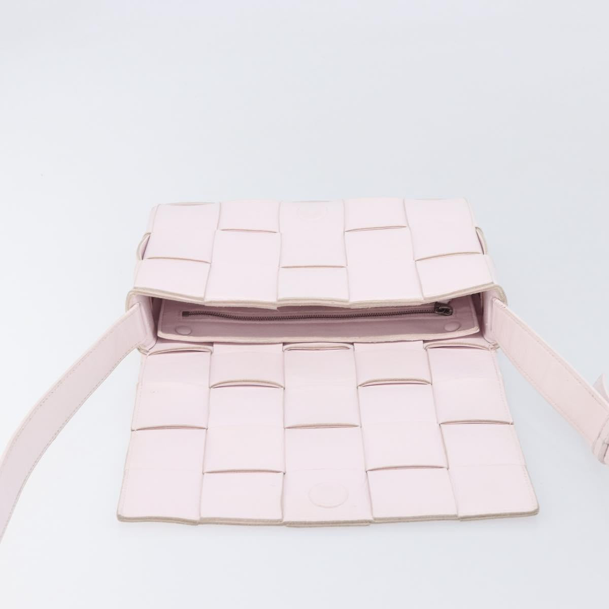 Bottega Veneta MAXI INTRECCIATO cassette Shoulder Bag Pink Silver Auth ka6605V