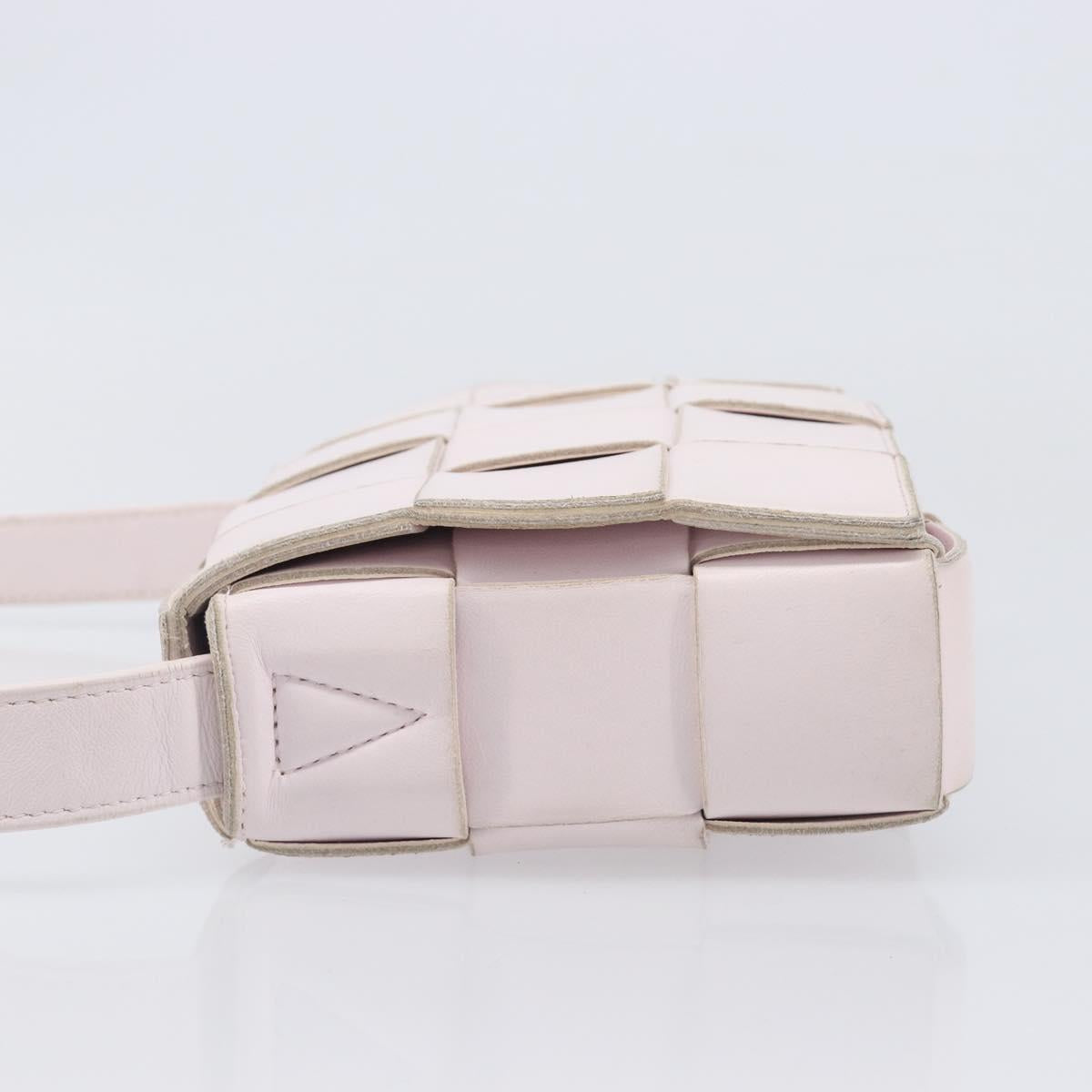 Bottega Veneta MAXI INTRECCIATO cassette Shoulder Bag Pink Silver Auth ka6605V