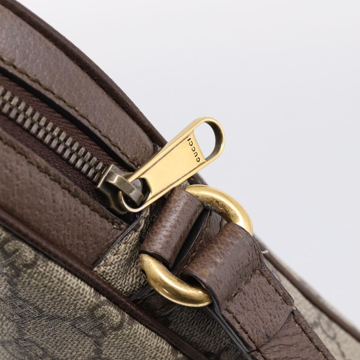 GUCCI GG Supreme Web Sherry Line Shoulder Bag PVC Beige Gold 547926 Auth ka6613V