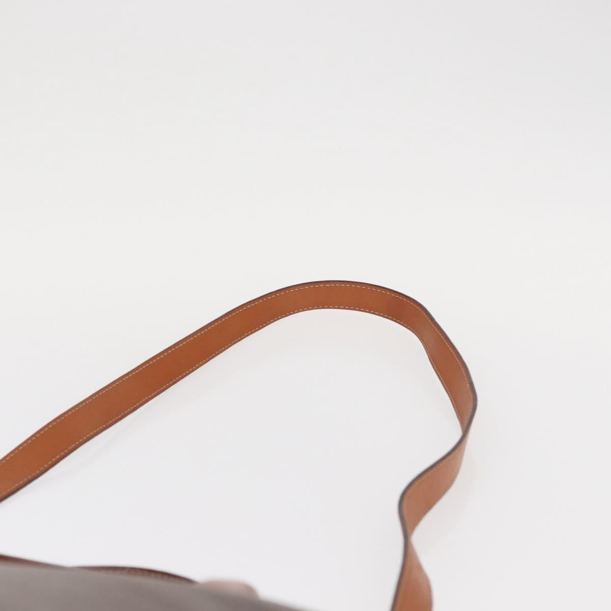 CELINE Macadam Canvas Hand Bag PVC Leather 2way Brown Gold Auth ka662