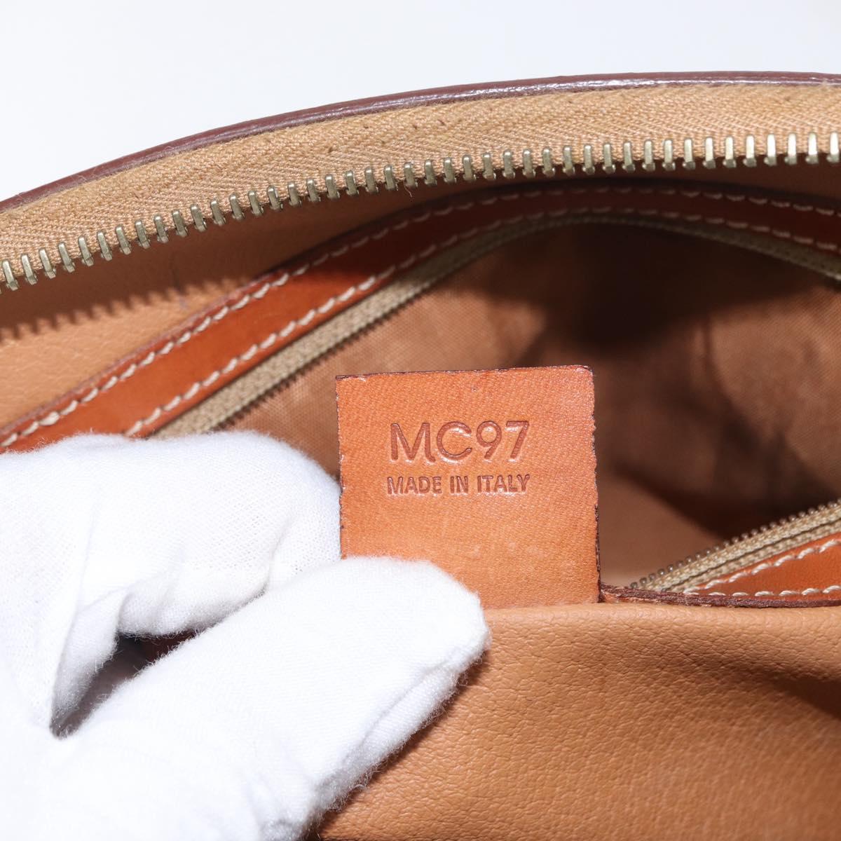 CELINE Macadam Canvas Hand Bag PVC Leather 2way Brown Gold Auth ka662