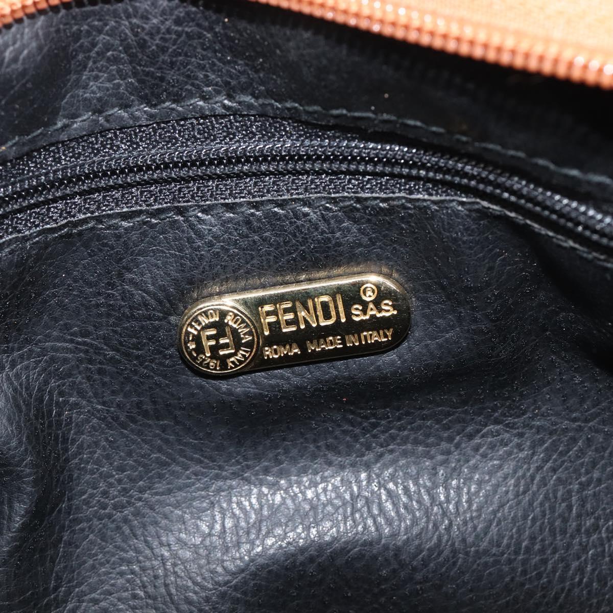 FENDI Zucca Canvas Mamma Baguette Shoulder Bag PVC Brown Black Auth ka6620