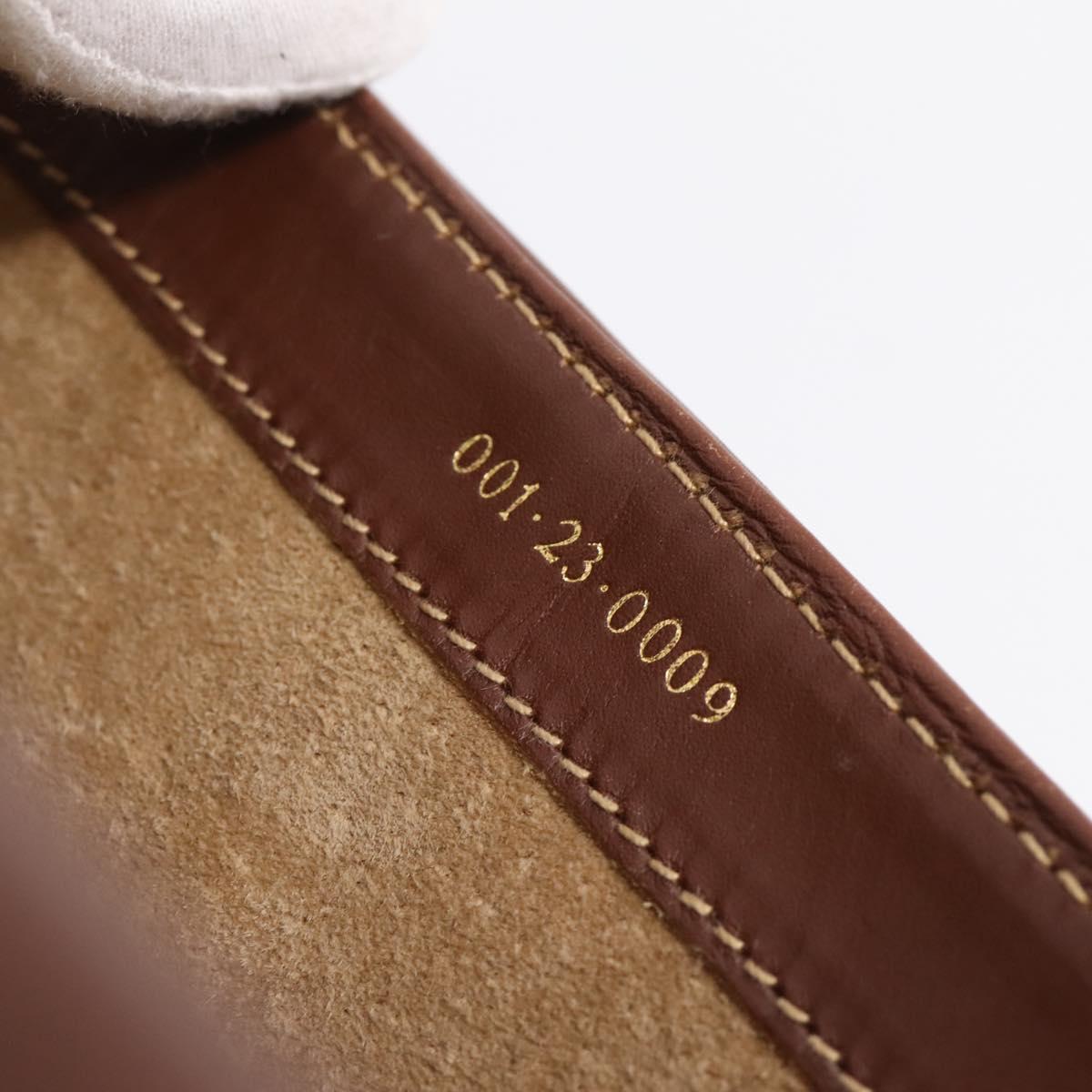GUCCI Hand Bag Leather Beige Gold Auth ka6621