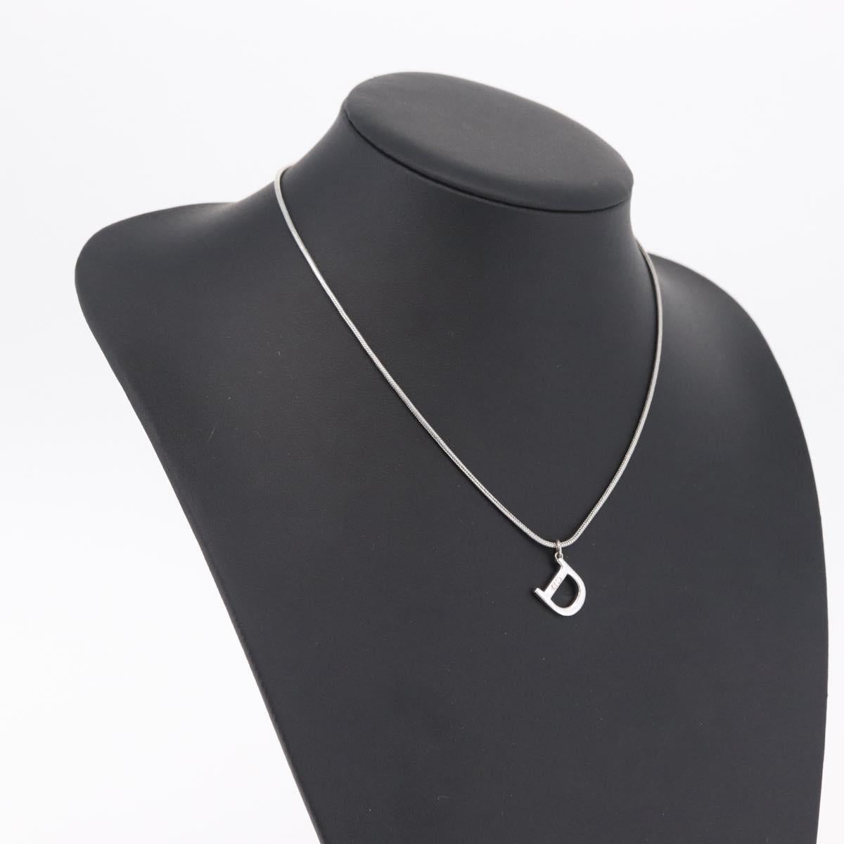 Christian Dior Necklace metal Silver Auth ka6625