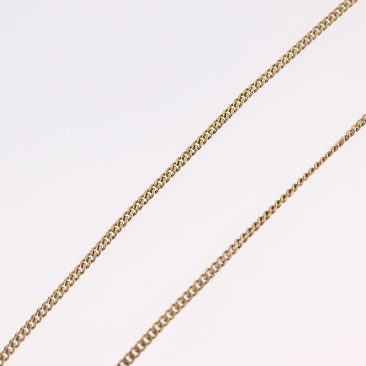 Christian Dior Rhinestone Necklace metal Gold Tone Auth ka6626