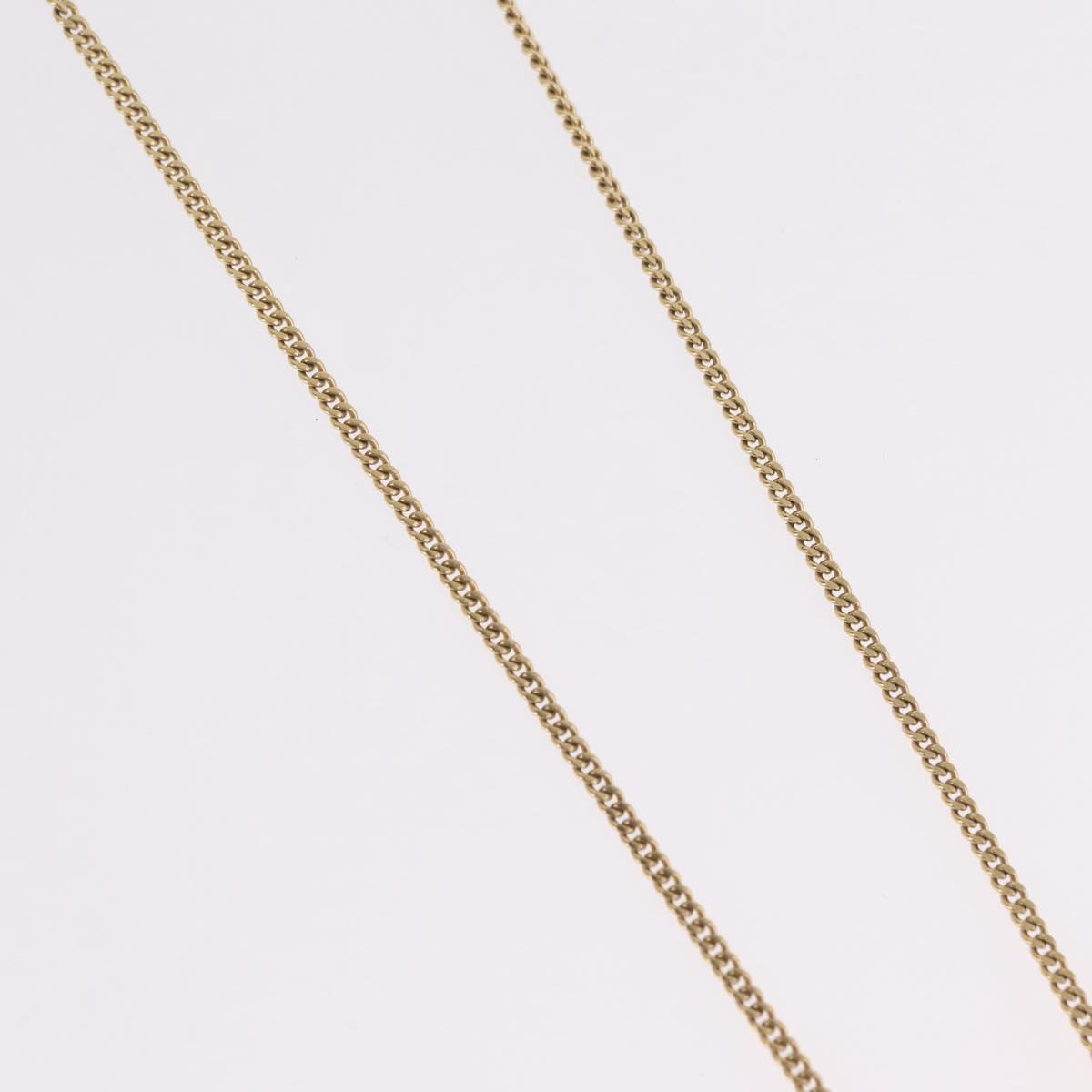 Christian Dior Rhinestone Necklace metal Gold Tone Auth ka6626