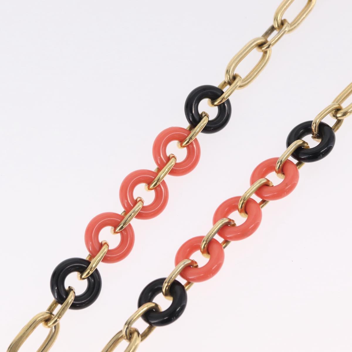 Christian Dior Necklace Metal Gold Tone Auth ka6628