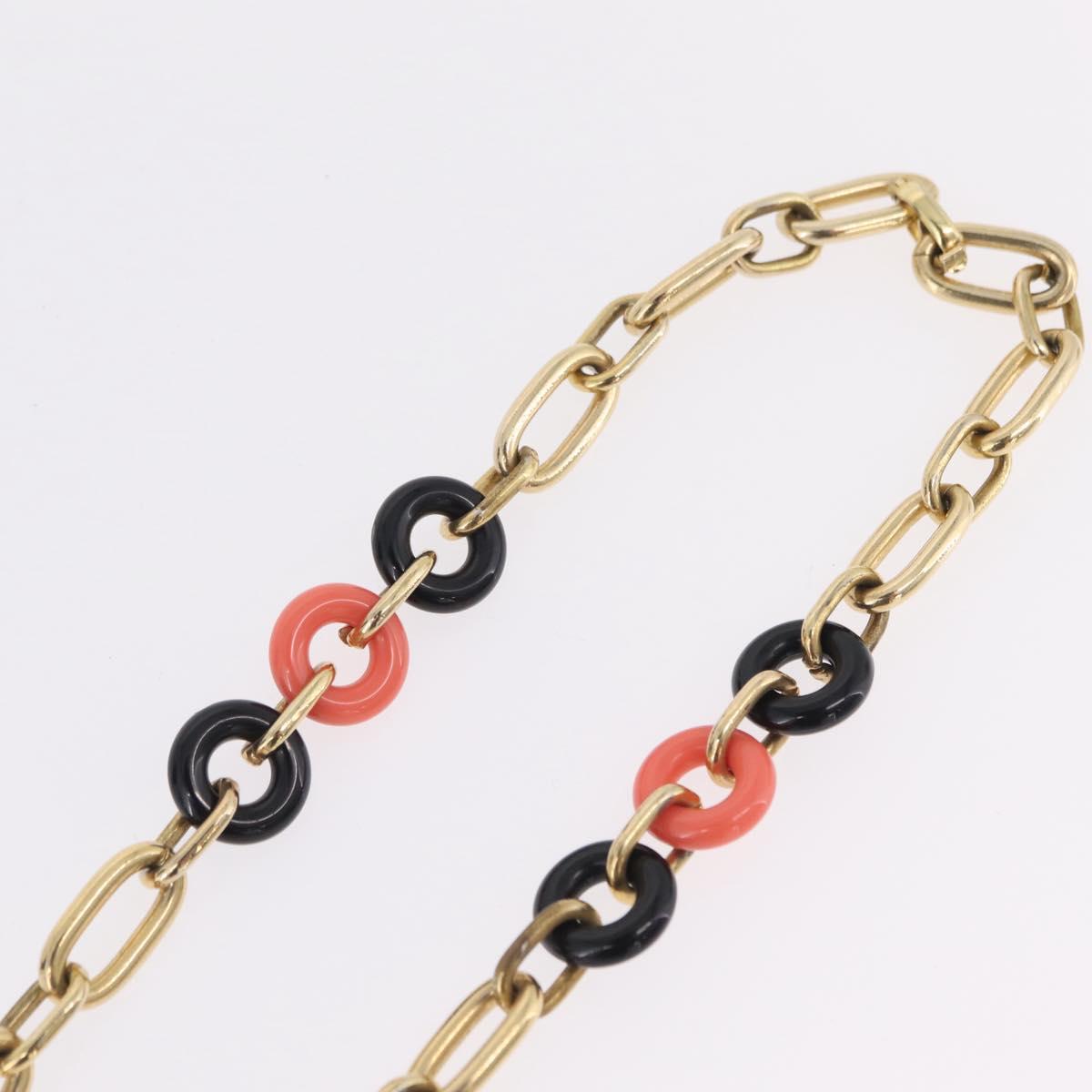 Christian Dior Necklace Metal Gold Tone Auth ka6628