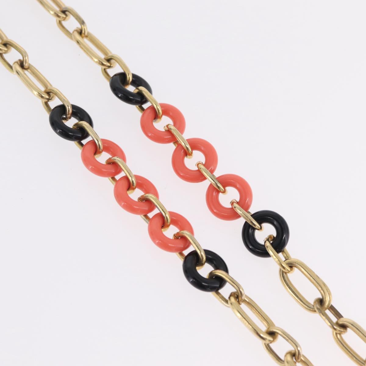 Christian Dior Necklace Metal Gold Tone Auth ka6628