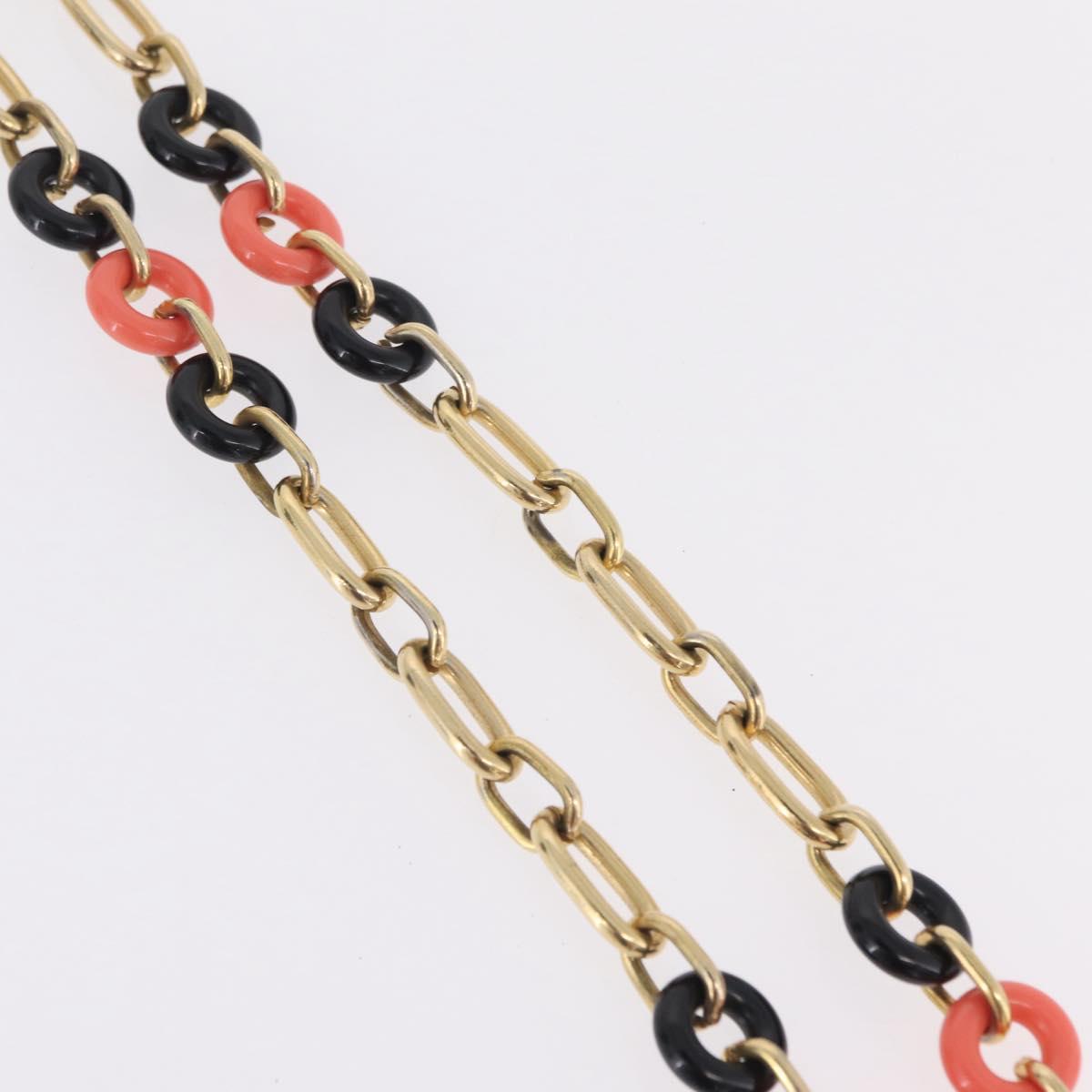 Christian Dior Necklace Metal Gold Tone Auth ka6628