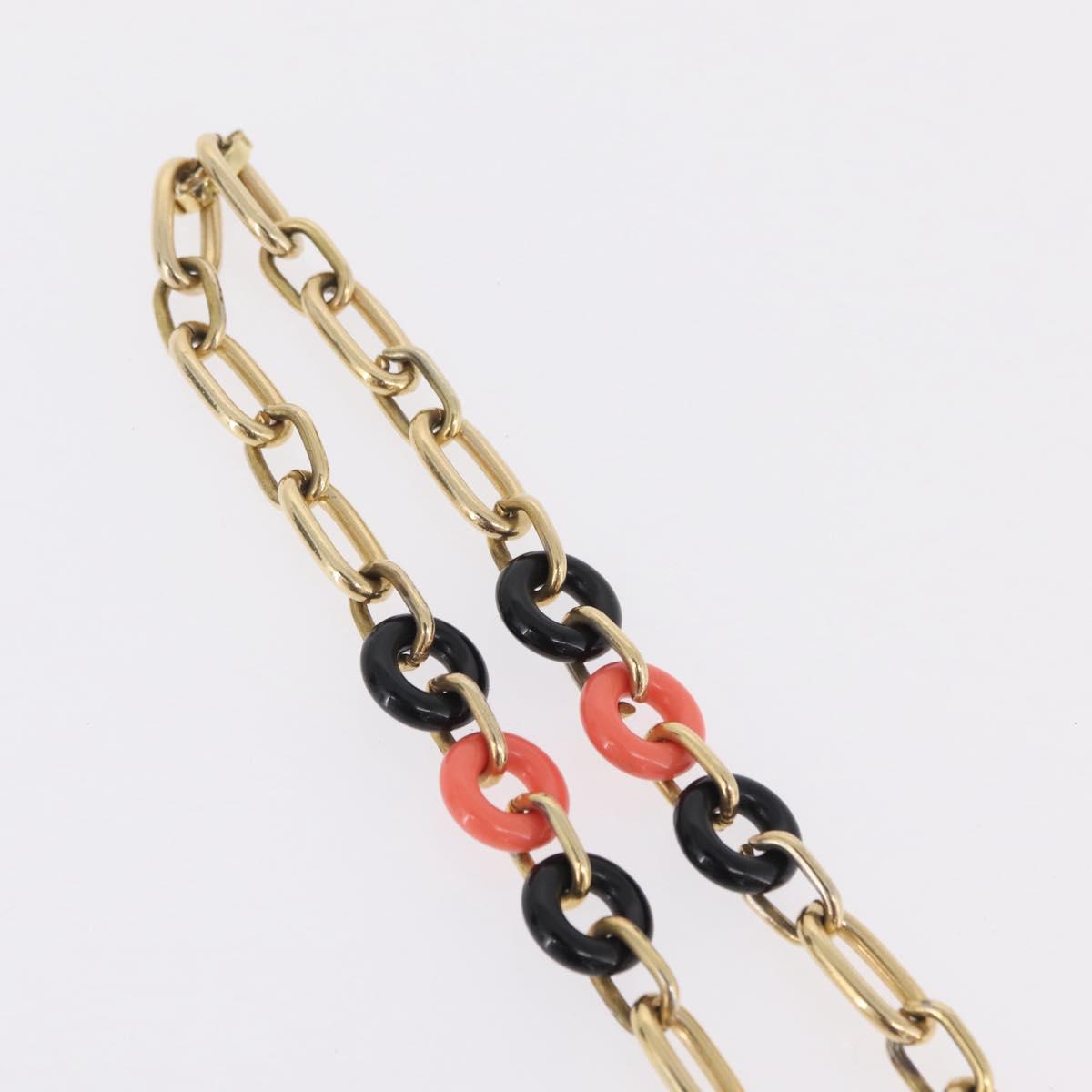 Christian Dior Necklace Metal Gold Tone Auth ka6628