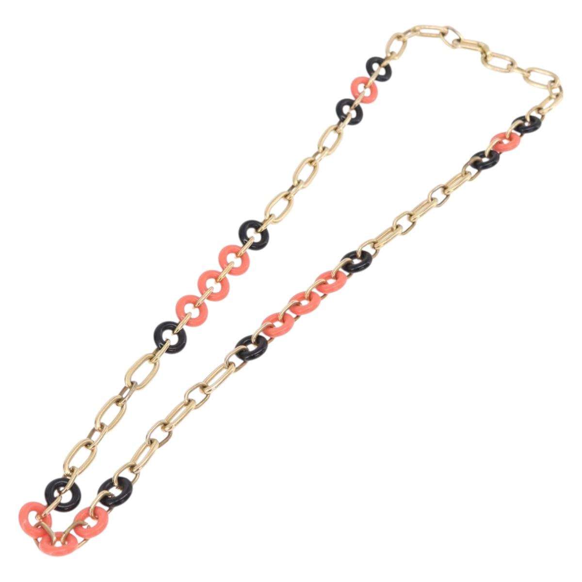 Christian Dior Necklace Metal Gold Tone Auth ka6628