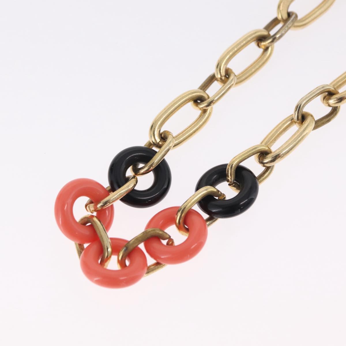 Christian Dior Necklace Metal Gold Tone Auth ka6628