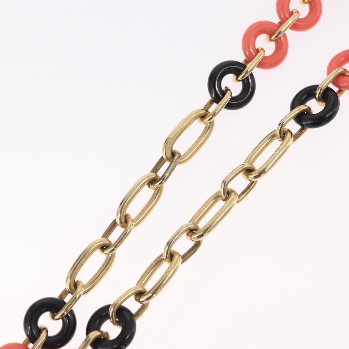 Christian Dior Necklace Metal Gold Tone Auth ka6628