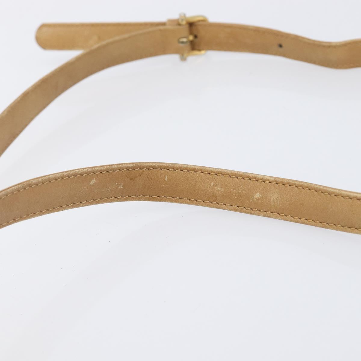 CELINE Macadam Canvas Shoulder Bag PVC Beige Gold Auth ka6629