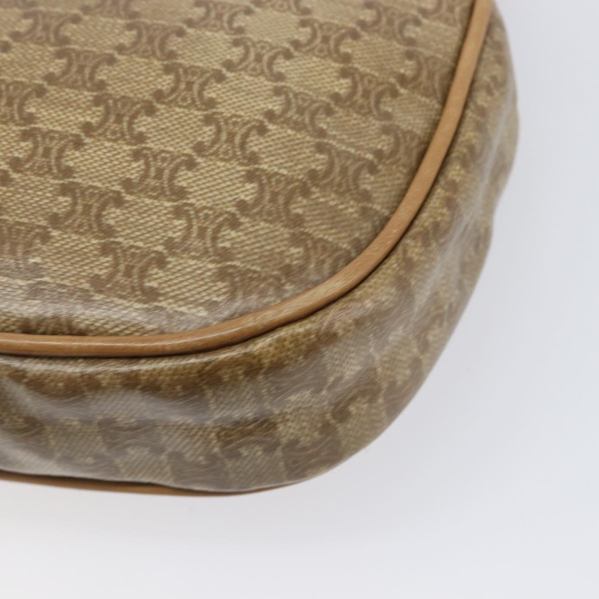 CELINE Macadam Canvas Shoulder Bag PVC Beige Gold Auth ka6629