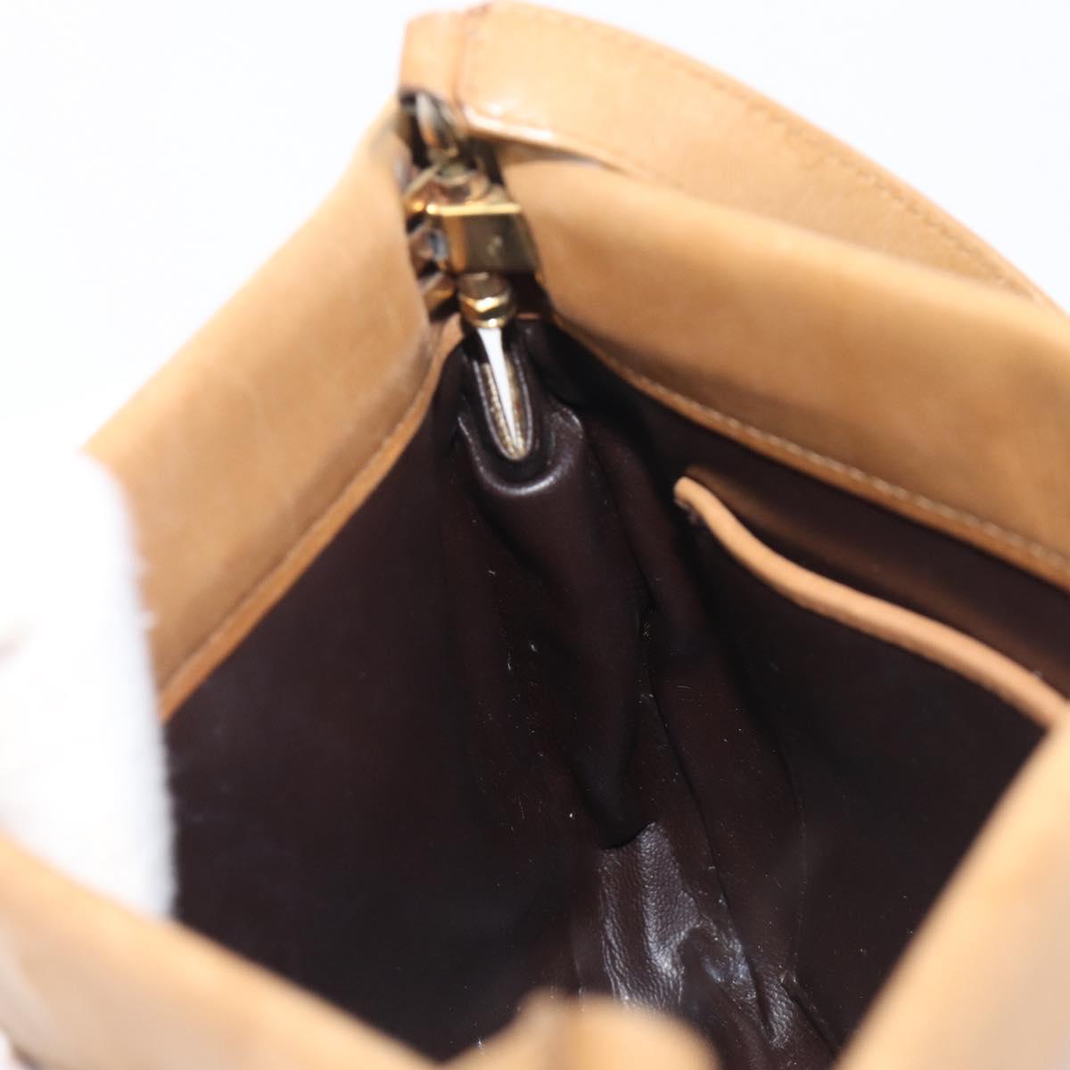 CELINE Macadam Canvas Shoulder Bag PVC Beige Gold Auth ka6629