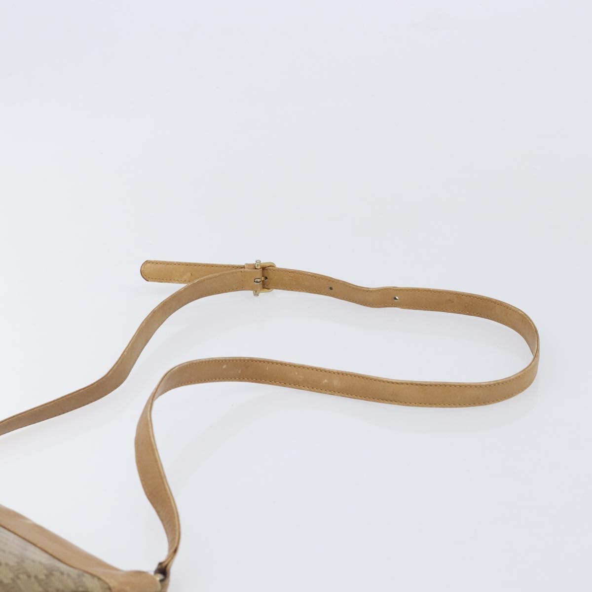 CELINE Macadam Canvas Shoulder Bag PVC Beige Gold Auth ka6629
