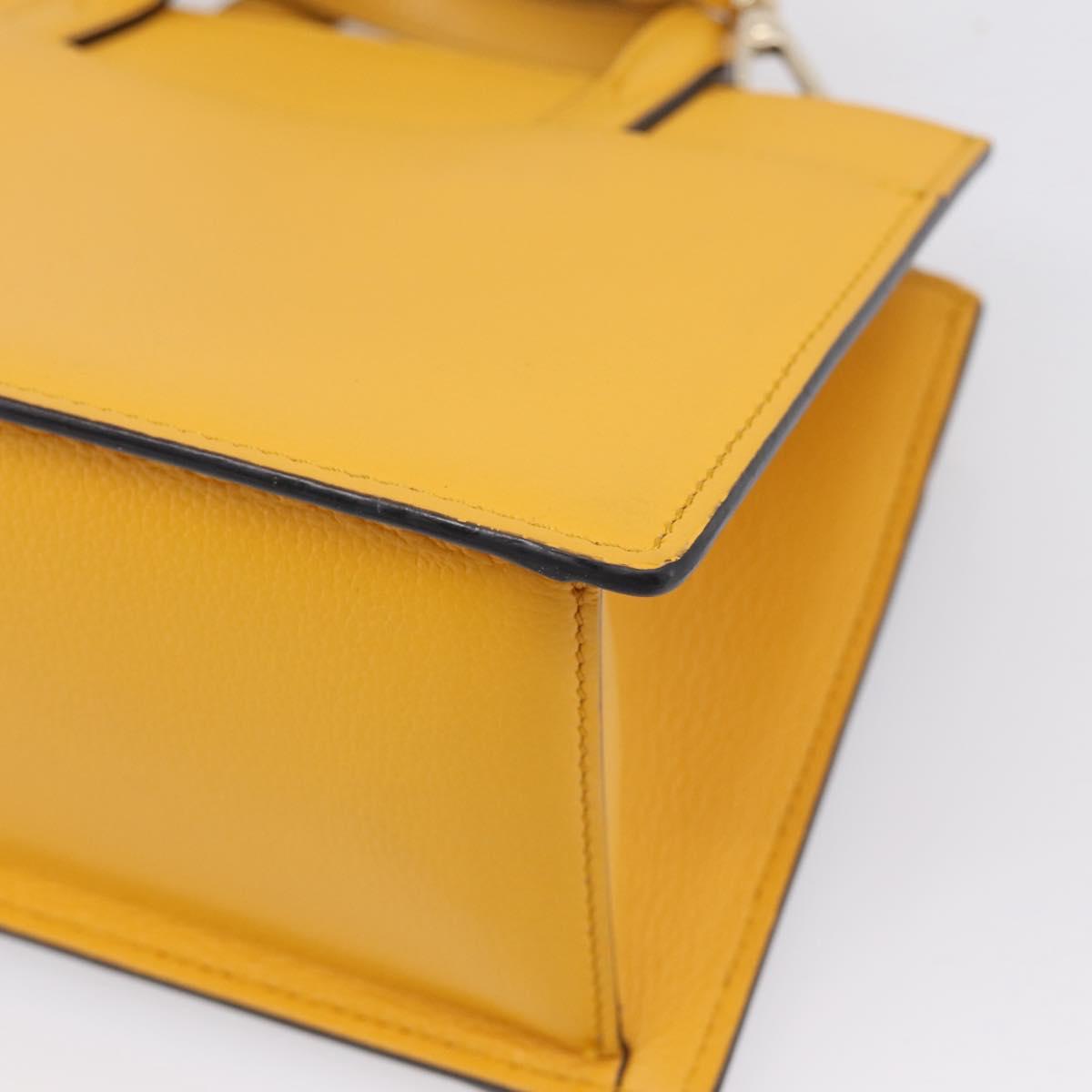 MCM Milan Line Shoulder Bag Leather Yellow Gold Auth ka6631