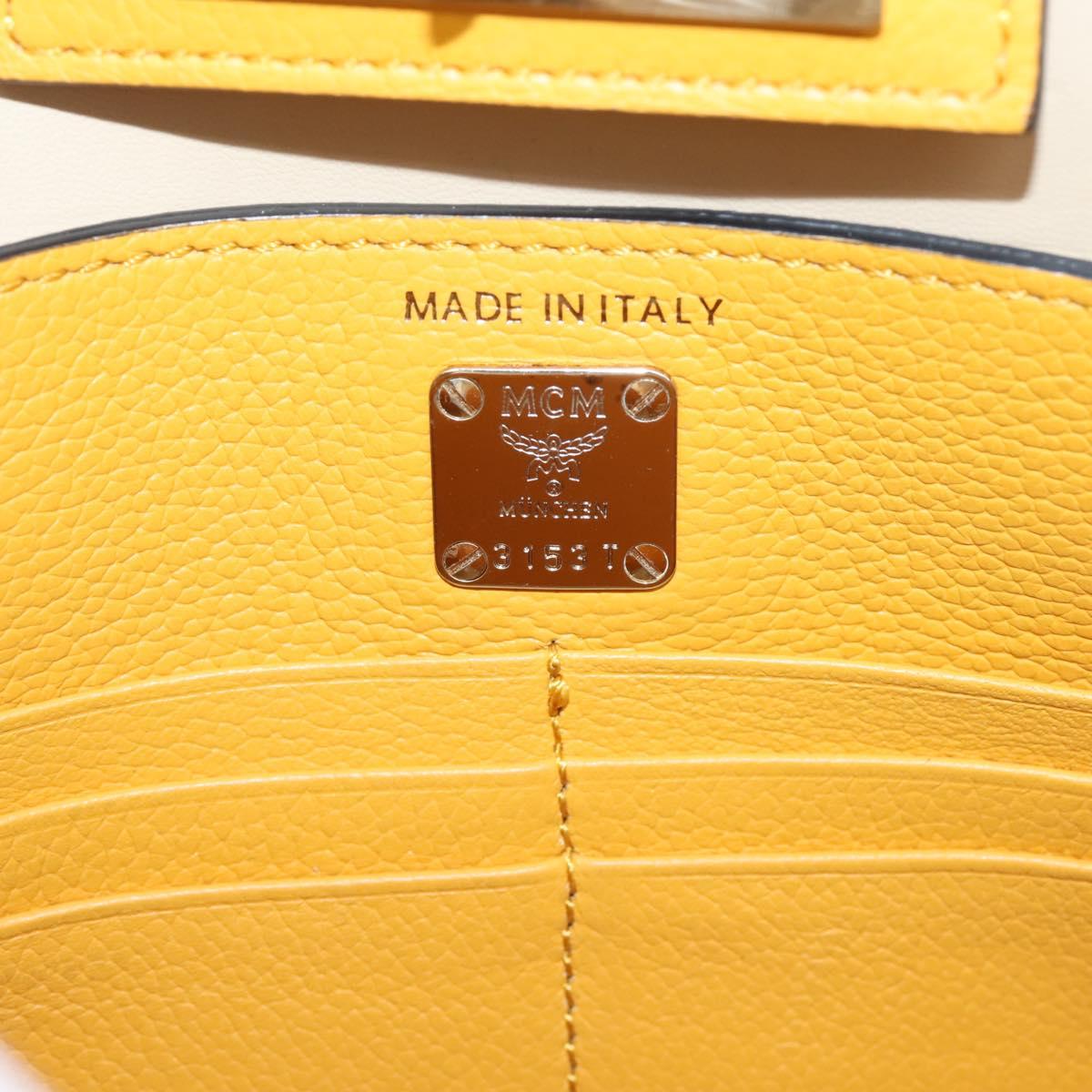 MCM Milan Line Shoulder Bag Leather Yellow Gold Auth ka6631