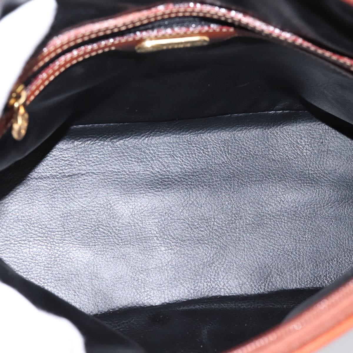 FENDI Pecan Canvas Hand Bag PVC 2way Black Brown Auth ka6634V